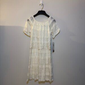 NWT Sequin Hearts Off-White Tiered Dress Girl’s 16